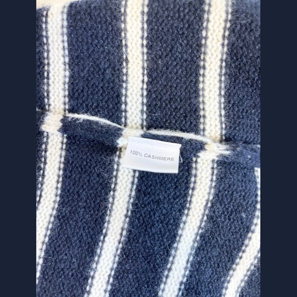 Chinti and Parker Blue and White Striped Cashmere Sweater - Size M - Picture 13 of 14